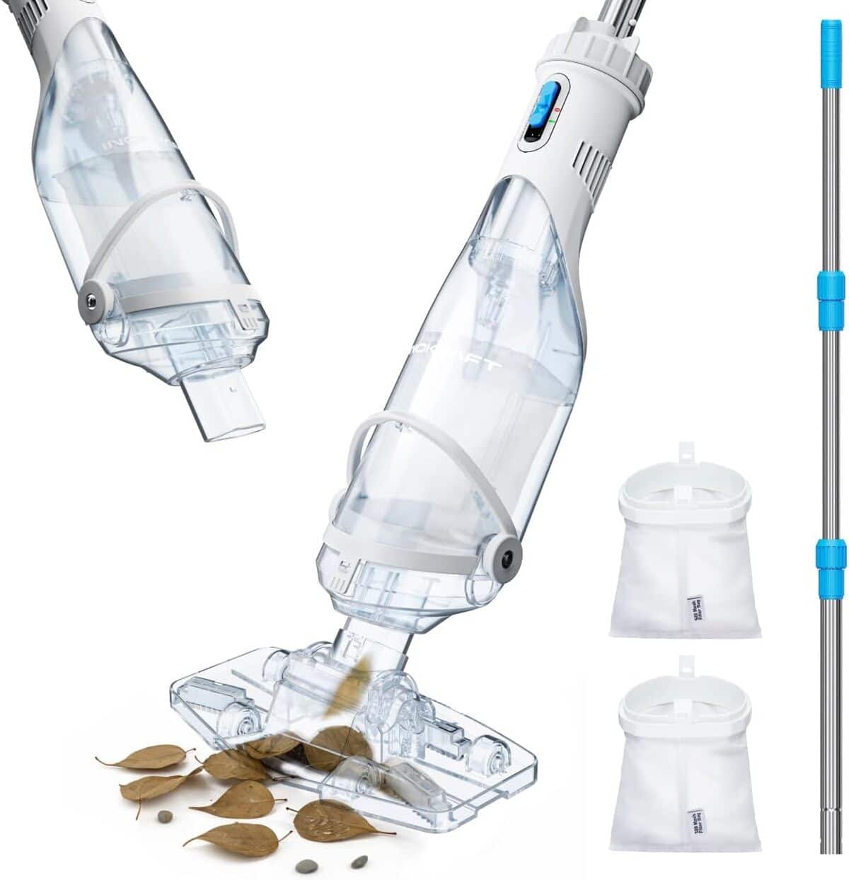 Test de l'aspirateur de piscine InoKraft : efficacité bleue