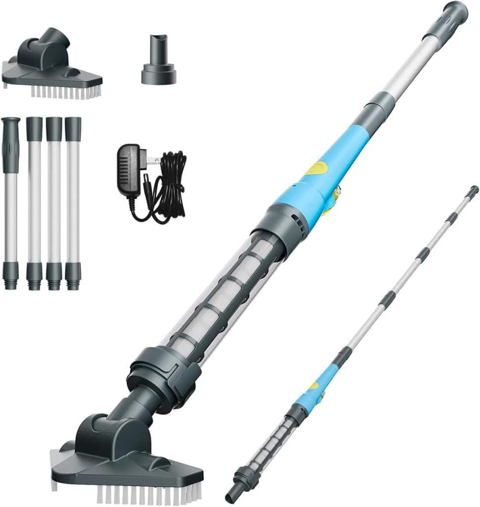 Test de l'aspirateur de piscine rechargeable 2 en 1 : autonomie 45 min