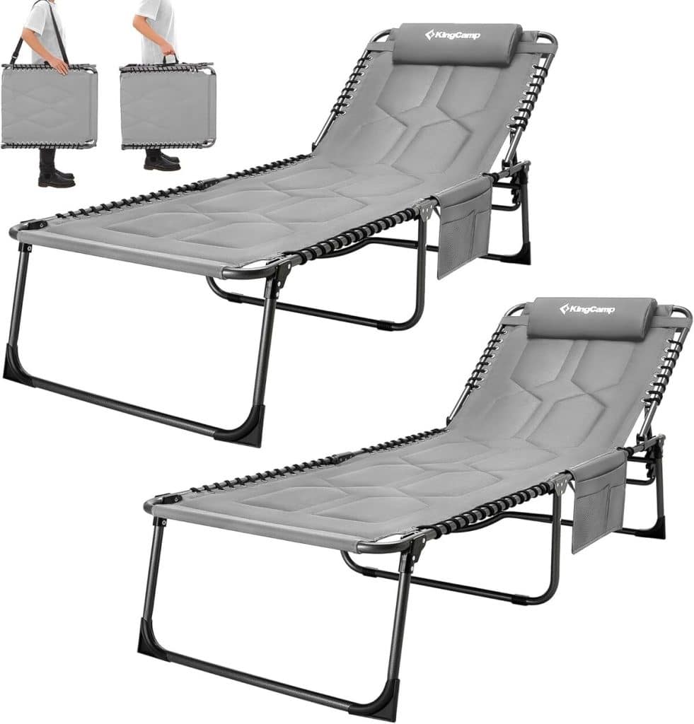 Test des bains de soleil KingCamp XL : confort et robustesse