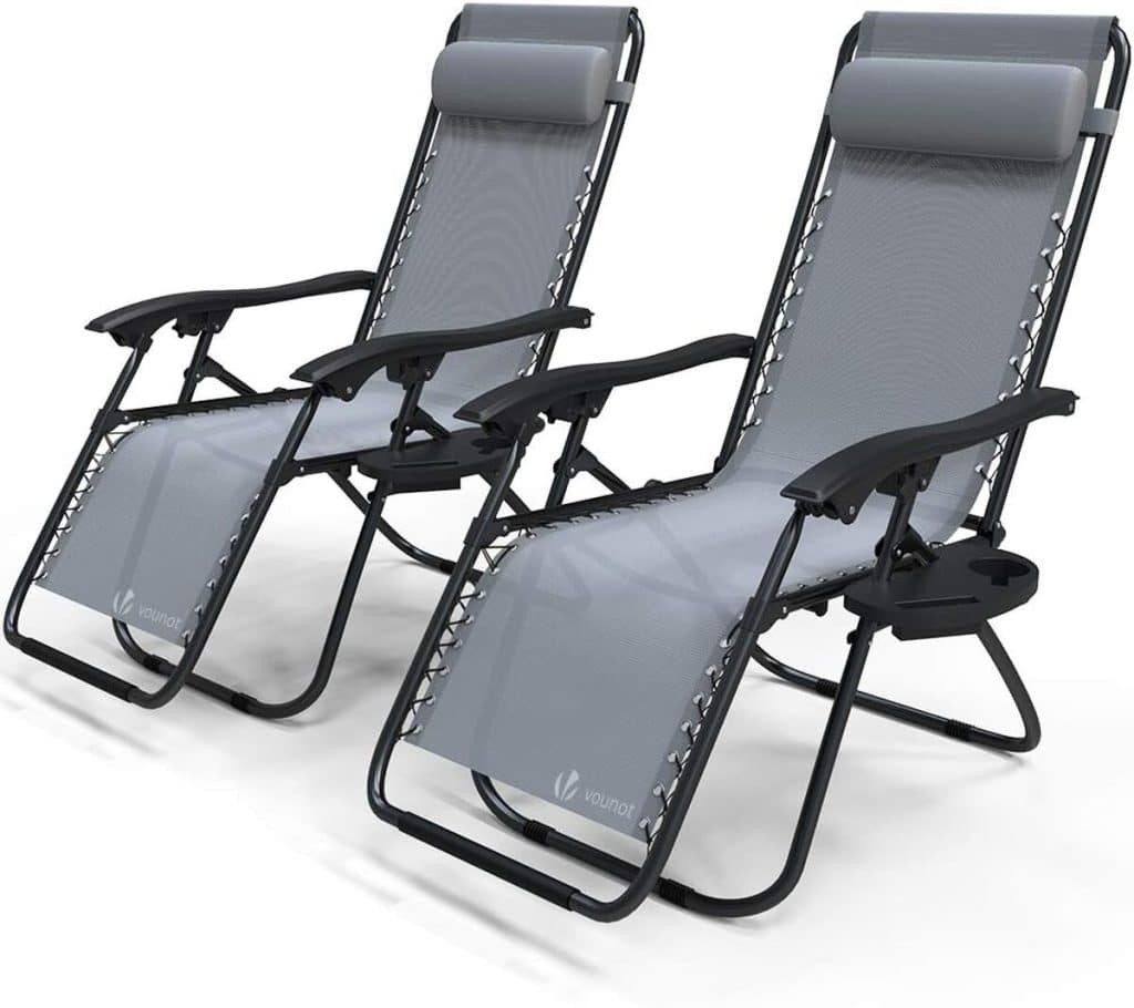 Test : vounot chaises longues inclinables avec support amovible