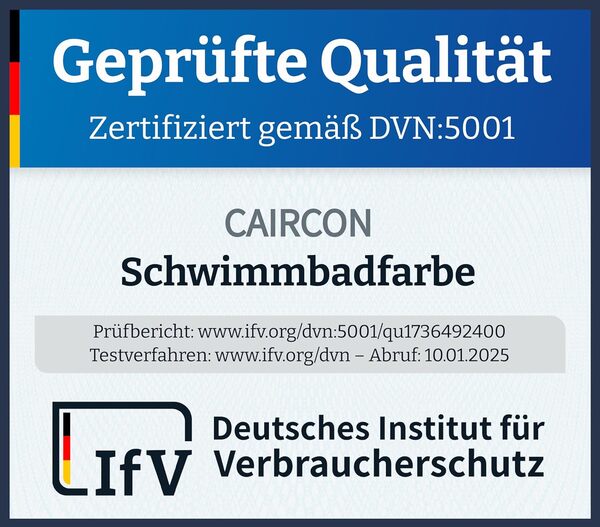 CAIRCON Peinture piscine béton et bassin en intérieur et extérieur RAL 9010 Blanc pur - 10L