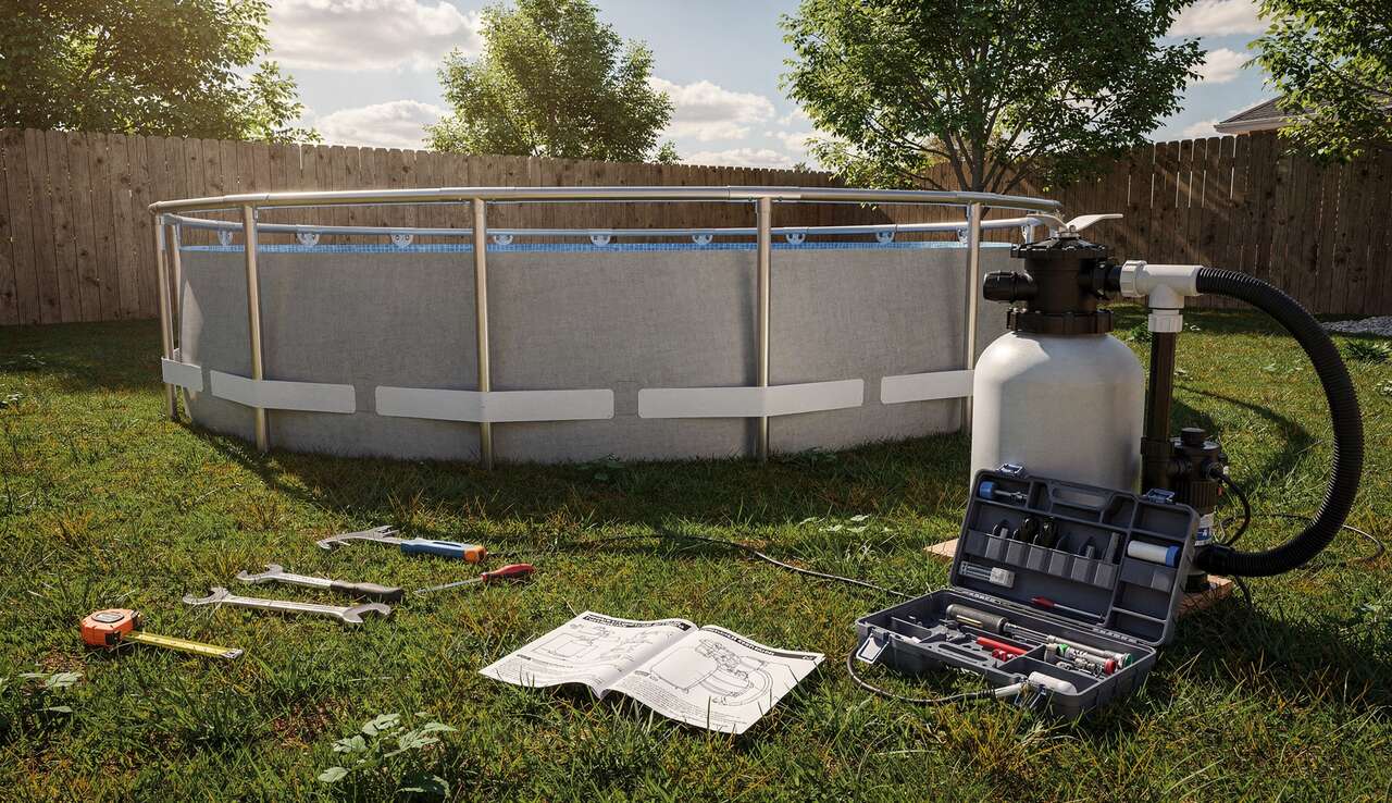 Proc&eacute;der &agrave; l'installation et au branchement du syst&egrave;me de filtration