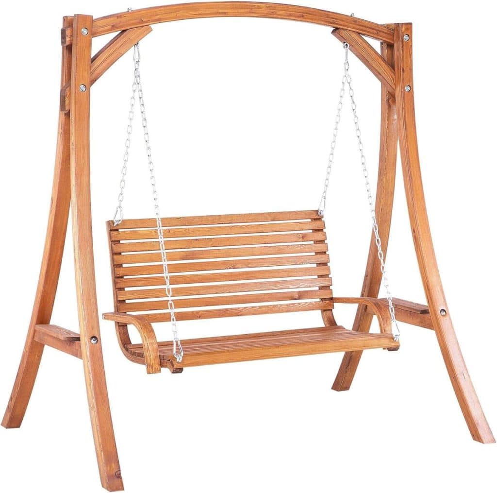 Avis sur la balancelle de jardin Beliani: confort et élégance en bois foncé