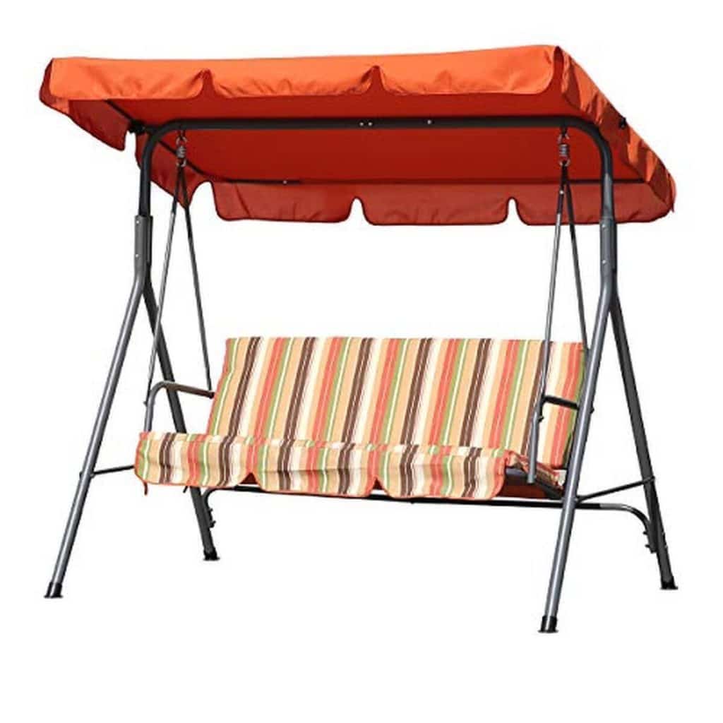 Test de la balançoire 3 places Angel Living avec parasol en métal terre cuite