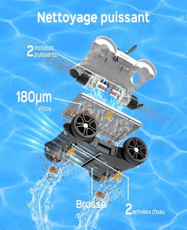 Découvrez notre test approfondi du robot piscine WYBOT : un aspirateur autonome efficace avec double moteur et minuterie pour un nettoyage sans effort
