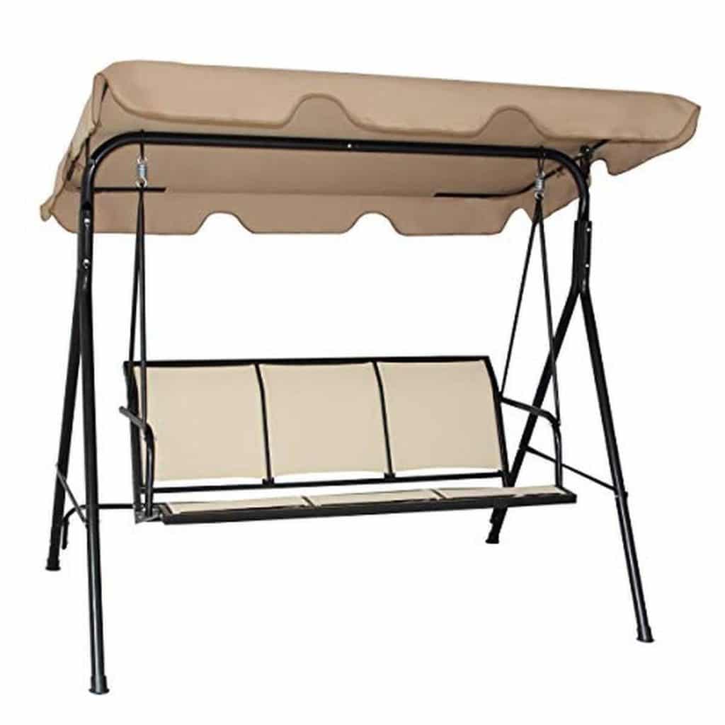 Revue de la balancelle de jardin 3 places Costway avec toit imperméable