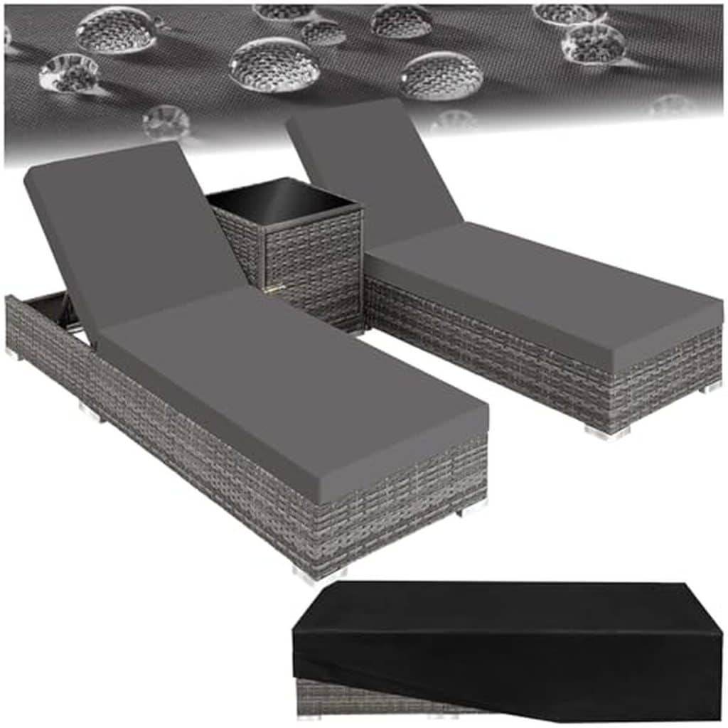 Test : chaise longue TecTake avec table et housses