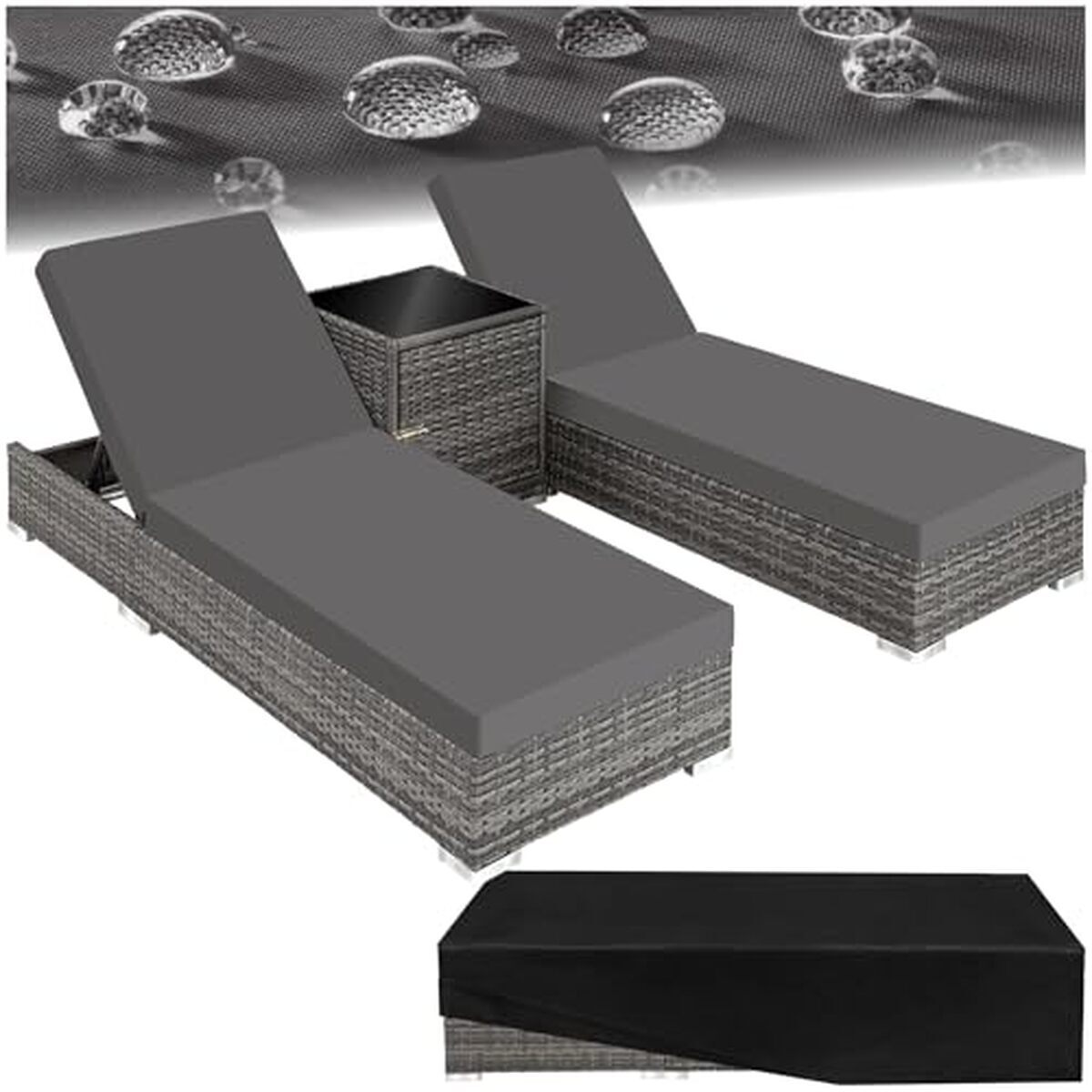 Test : chaise longue TecTake avec table et housses